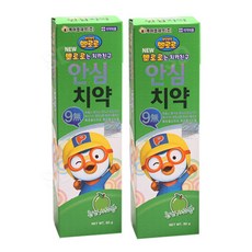 케이엠제약 뽀로로는 치카친구 안심치약 3~5세 사과향, 80g, 2개입