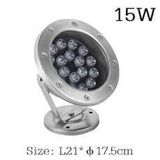 LED 수중 조명 연못 방수 야간 램프 야외 정원 수영장 파티 풍경 3W 9W 15W 18W 24W IP68 DC 12V 24V, 05 15W_16 AC24V RGB With RC, 1개