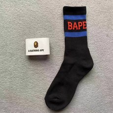 베이프양말조표 BAPE원인두 순면 도톰수건바닥하이킹 남