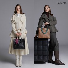 라씨엔토 23 FW 핸드메이드 링클 소가죽 라지 토트백 + 컬러 체인 + 위빙스트랩