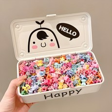 <50개+케이스> 유아 헤어집게핀 미니 머리집게핀 컬러풀 포인트 헤어삔 별토끼 꽃미키 대용량세트 50개+케이스> 헤어집게핀 미니 머리집게핀 컬러풀 포인트 헤어삔 별토끼 꽃미키 대용량세트