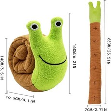 움직이는강아지 장난감 놀이 공 노반려동물 스니핑 봉제 달팽이 장난감 티베트 음식 어금니 퍼즐 개 인터, 02 green - 반려달팽이장난감