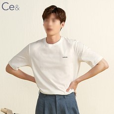씨이앤 남성 레터링 실켓 티셔츠_56706647