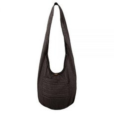 Lovely Creations Hobo 보헤미안 슬링 크로스바디 숄더백 히피 집시 지퍼 탑 백 및 전면 포켓 세인트 다크 브라운