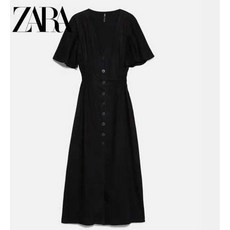 2020 자라 ZARA 봄 여름 버튼 블랙 원피스 6929/341