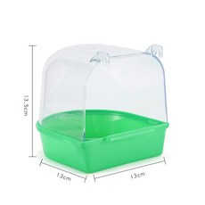 앵무새장 케이지 그릇 목욕 플라스틱 거울 용품 조류, green