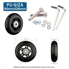 캐스터 수하물 바퀴 직경 40mm 내마모성 캐스터 교체 부품 12 개/세트, 08 90mm-24mm-2pcs, 2개