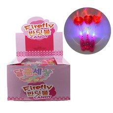 d0006 반딧불 캔디 18g x 30개입 대용량 입술/하트/장미 LED 불빛 막대사탕 체리맛 어린이집 유치원 간식 선물 개별포장, 1개