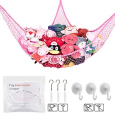 장난감 정리함 장난감 해먹 Toy Hammock Stuffed Animal Toy Storage Hammock Net G-Helper 70 inch Extra Large Jumbo Mesh Toy Net Wall Sling Corner Mesh Nets for, 옵션 1 Color = Pink