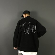 REDWIZ PALACE 램스울 가을 겨울 기모 야구 하이넥 점퍼 남녀 커플 게으른 캐주얼 루즈핏 코트