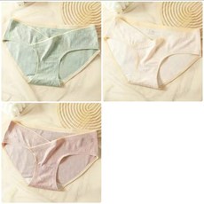 임산부 팬티 세트 캐주얼 로우 순면 속옷 노라인 오버핏 삼각 팬티 3피스