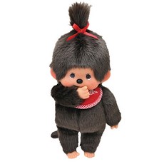 몬치치 프리미엄 스탠다드 봉제인형 M 브라운 소녀 monchhichi 226351