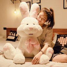 코스트코 거대한 토끼 인형 큰사이즈 안고자는 대형 애착 귀여운 래빗 선물 젤리캣 실물사이즈, 화이트_앉은 키 70cm