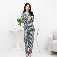 씨엘스토리 여성용 라운드 잠옷 상하의 세트