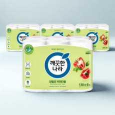 깨끗한나라 데일리 키친타올 그린패키지 130매 6롤 4개
