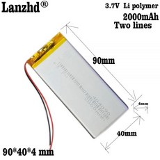 1-10개 3.7V 배터리 2000mAh 404090 384796 404590 434290 CVK600 독서 태블릿 학습 기계 용 리튬 폴리머, 3.7 볼트_1 개