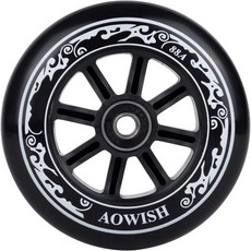 AOWISH 스피드 인라인 스케이트 바퀴 88A 90mm 100mm 110mm 야외 스케이팅 교체 베어링 ABEC9 및 알루미늄 스페이서, 100mm (Set of 3), 블랙.