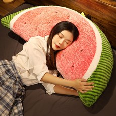 대형 반달 침대 등쿠션 바디필로우, 딸기