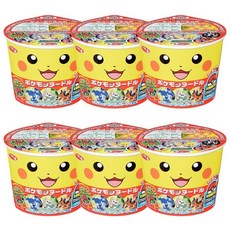 [수입 스낵] 포켓몬 국수 간장 1.3oz 6pcs 세트 일본 라면 피카츄 산요 닌자포, 상세참조, 수량