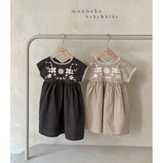 몽베베 린넨 자수 원피스 [S-XL]