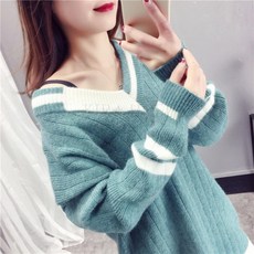 kirahosi 여성 풀오버 루즈핏 롱 니트 홍콩스타일 스웨터 174호+덧신증정 CBuvv0jh