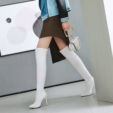 Es flandino 데일리 베이직 뾰족 롱부츠 하이힐