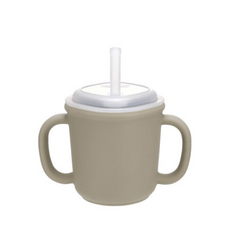 에디슨 국산 스스로 실리콘 양손 빨대컵 200ml 핑크 1개, 베이지 × 베이지 × 8개, 8개