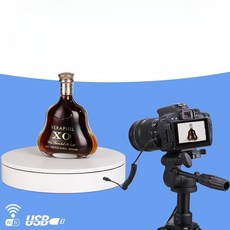 회전판 촬영용 턴테이블 사진 모델 촬영 스탠드 전동 판 회전 자동, 1세트, 20cm 충전 스윙 흰색 MT200REL20P