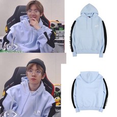 엑소 변백현 같은 옷 푸른빛 패치 후드티 두꺼운 후드티