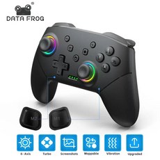 DATA FROG 무선 스위치 프로 컨트롤러 스위치/스위치용 OLED 프로그래밍 가능 조이스틱 PC 게임 패드용 스위치 라이트 컨트롤러, 1개, 1.S80 with lights