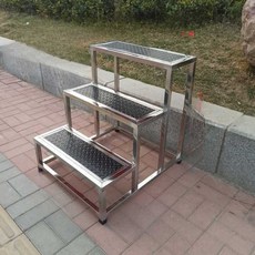 철계단 철제 계단 작업 발판 말비계 스테인레스 외부, 2단 S사이즈 블랙x43 깊이 46 폭 40, 1개