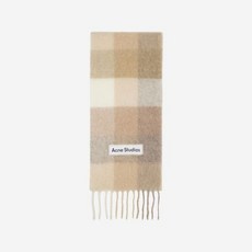 [정품] 아크네 스튜디오 모헤어 체크 스카프 화이트 베이지 Acne Studios Mohair Check Scarf White Beige