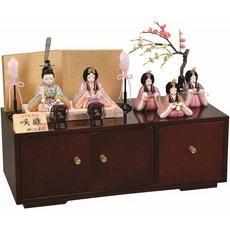 1717264 히나마츠리 인형 헤이안 도요히사 수납 장식 5인장식 나뭇결무늬 사키히나 히나인형 3개월인형 카키누마 도코 HI-131p57, 1개