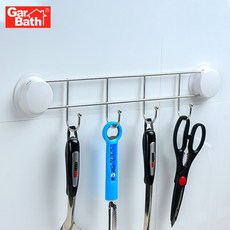 GarBath 가 바 오 빨판 후크 면 펀칭 거치 대 벽걸이 갈고리 욕실 주방 창의 스 테 인 리 스틸 벽 흰색 더 블 4 강력 하중 10kg