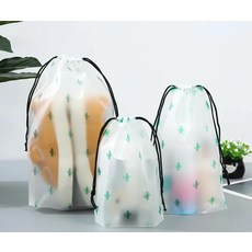 만화 투명 드로스트링 메이크업 가방 의류 속옷 신발 정리함 파우치 여행 세면 용품 화장품 보관