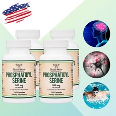 포스파티딜세린 분말 뇌영양제 효능 포스타디딜세린 치매예방 고함량 300mg 60일분, 60정, 4개