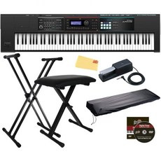 조절식 스탠드가 있는 롤랜드 팬텀 6 신디사이저 키보드 번들 지속 페달 인스트럭션 DVD 온라인 피아노 레슨 오스틴 바자 연마 천