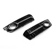 Areyourshop LH RH 크롬 꿀 빗 안개등 커버 그릴 아우디 호환 A4 B8 2009 2012 자동차 부품, [03] Left and Right, 1개