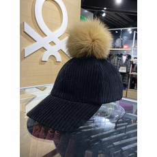 베네통 폭스FUR 방울 코듀로이 볼캡 BCCPA3961