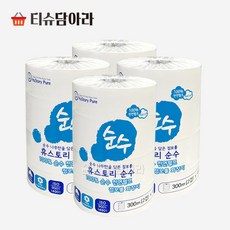 물에잘녹는 무형광 휴스토리 순수 점보롤 화장지 300M 8롤 화장실 대형 업소용 휴지, 8개
