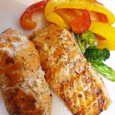 연어 스테이크 100g 치즈 갈릭 올리브 페퍼 파티 기분 전환 행사, 올리브페퍼100g