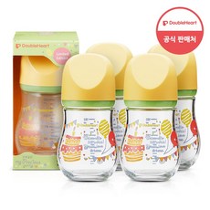 더블하트 모유실감 마이프레셔스 유리젖병 파티 160ml(젖꼭지미포함)