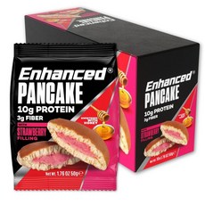Enhanced 단백질 팬케이크 투 고 10개입 1박스 저탄수화물 저당간식 운동간식, 딸기, 500g