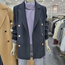 시슬리 더블버튼자켓형코트 (SACTD1161 블랙 아이 블루)