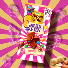 Alpen Gold Max Fun Молочный шоколад с арахисом и драже, 140 г