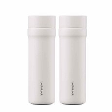 락앤락 데일리 포켓 스텐 미니 텀블러 150ml [+가쯔 용기 1개 세트] 보온보냉 보온병, 2개, 아이보리