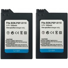 TFSeven 2Pcs 대용량 리튬 이온 교체 배터리 PSP-S110 소니 PSP Slim 휴대용 플레이스테이션 PSP-2000 PSP-2001 PSP-3000 P, 1, 단일옵션