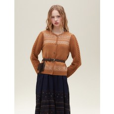 국내매장판 써스데이아일랜드 THURSDAYISLAND 소매 케이블 자카드 가디건T226MCD136W 239482