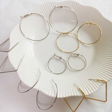 실버사각링귀걸이