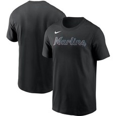 [미국정품] 284842 나이키 MLB팀 티셔츠 Miami Marlins Nike Team Wordmark T-Shirt - Blue